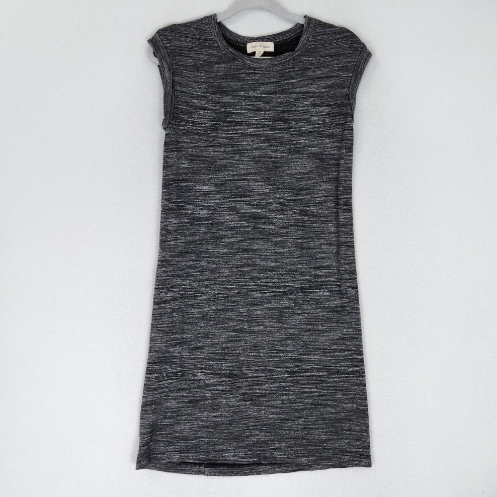 Cloth & Stone Dress Womens Extra Small Gray Heathered Cap Sleeve Shirt Casual